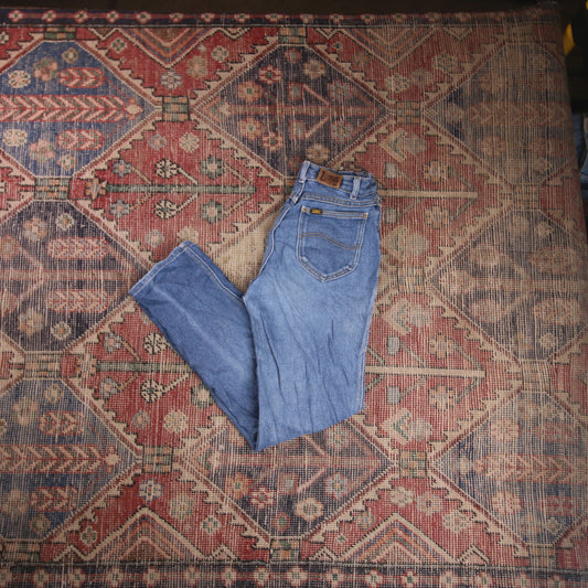 Lee W24 L27 Straight Leg Relaxed Fit Blue Denim Jeans