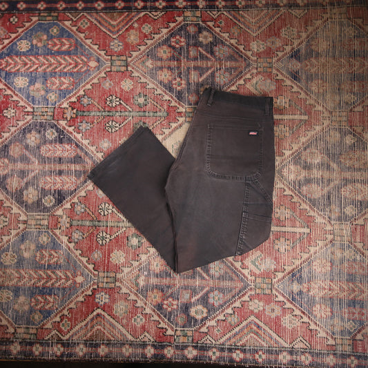 Dickies W30 L31 Straight Leg Slim Fit Black Cotton Blend Trousers