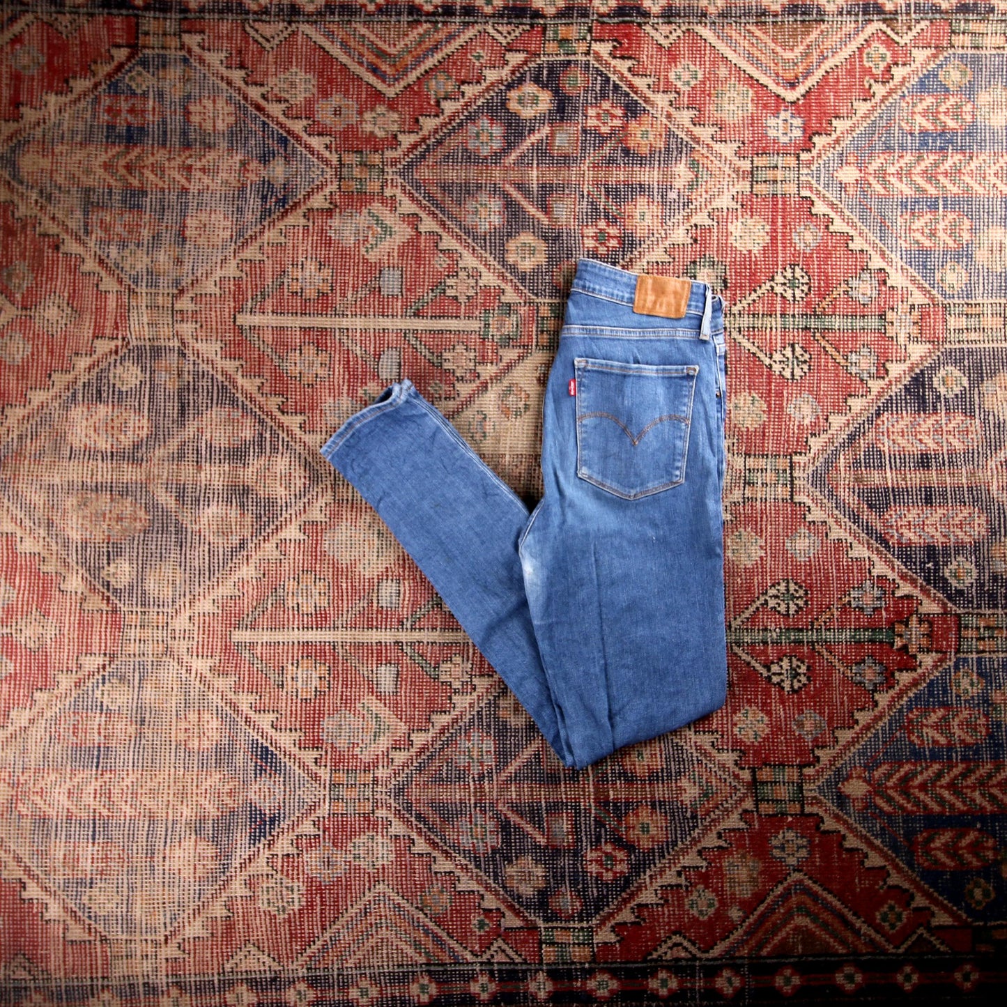 Levi's 721 Red Tab W32 L29 Skinny Blue Denim Jeans