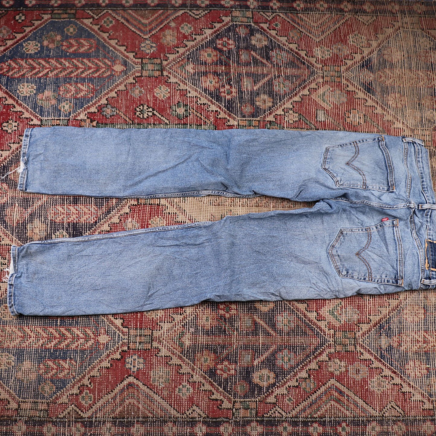 Levi's W32 L31 Straight Leg Classic Ripped Style Blue Denim Jeans
