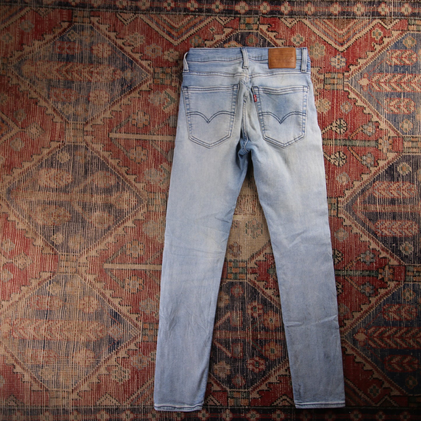 Levi's 519 Red Tab W28 L30 Slim Straight Blue Denim Jeans