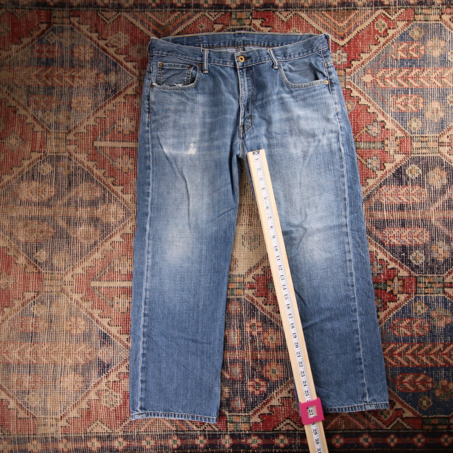Levi's 509 W36 L27 Relaxed Classic Ripped Style Blue Denim Jeans