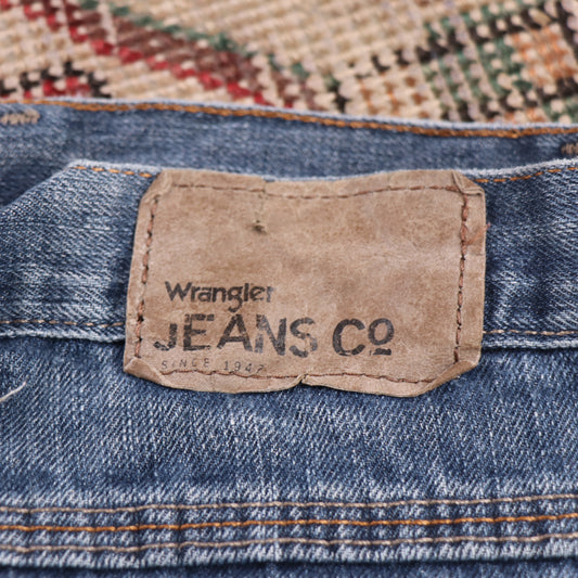 Wrangler W42 L29 Straight Leg Relaxed Fit Blue Denim Jeans