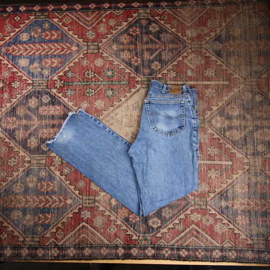 Lee W32 L33 Straight Leg Relaxed Fit Blue Denim Jeans