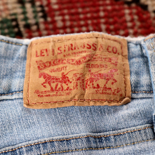 Levi's W26 L33 Skinny Classic Ripped Style Blue Denim Jeans