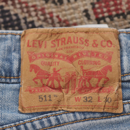 Levi's 511 Red Tab W30 L28 Slim Fit Blue Denim Jeans