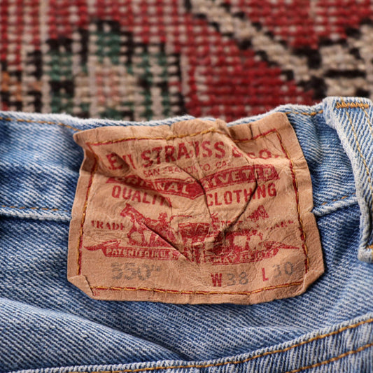 Levi's 550 Red Tab W38 L29 Tapered Leg Relaxed Fit Blue Denim Jeans