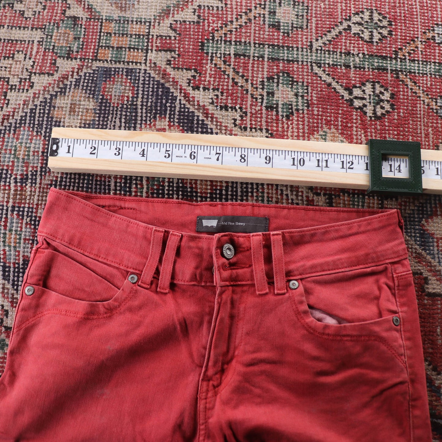 Levi's 45 Red Tab W28 L30 Skinny Red Denim Jeans
