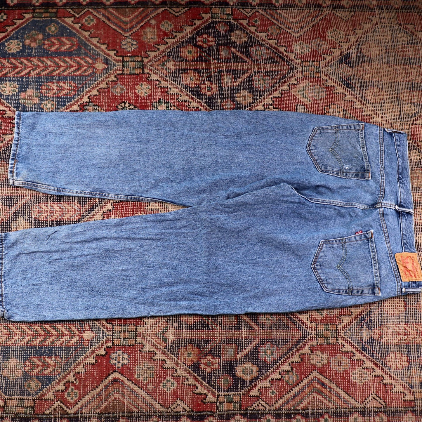 Levi's 550 W32 L29 Tapered Leg Relaxed Fit Classic Ripped Style Blue Denim Jeans