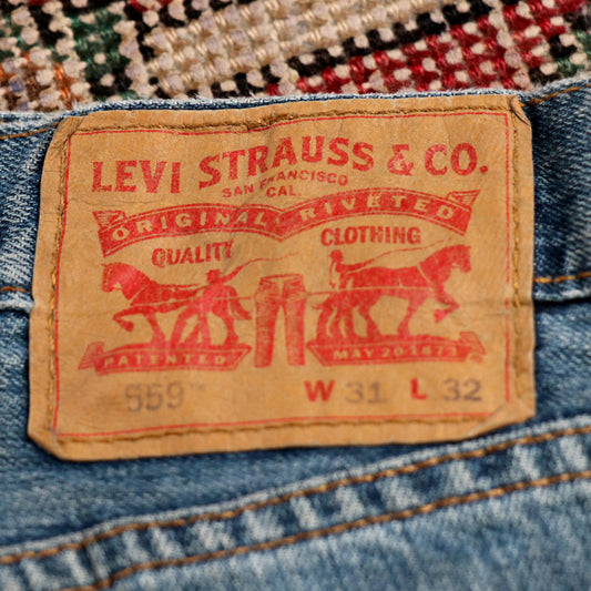 Levi's 559 W32 L29 Straight Leg Relaxed Fit Blue Denim Jeans
