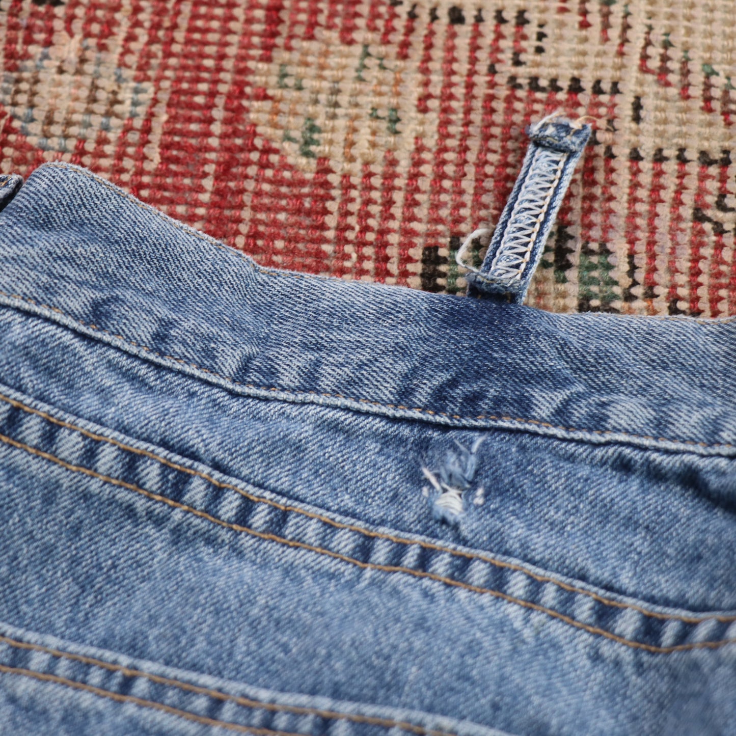 Lee W38 L31 Straight Leg Loose Fit Blue Denim Jeans
