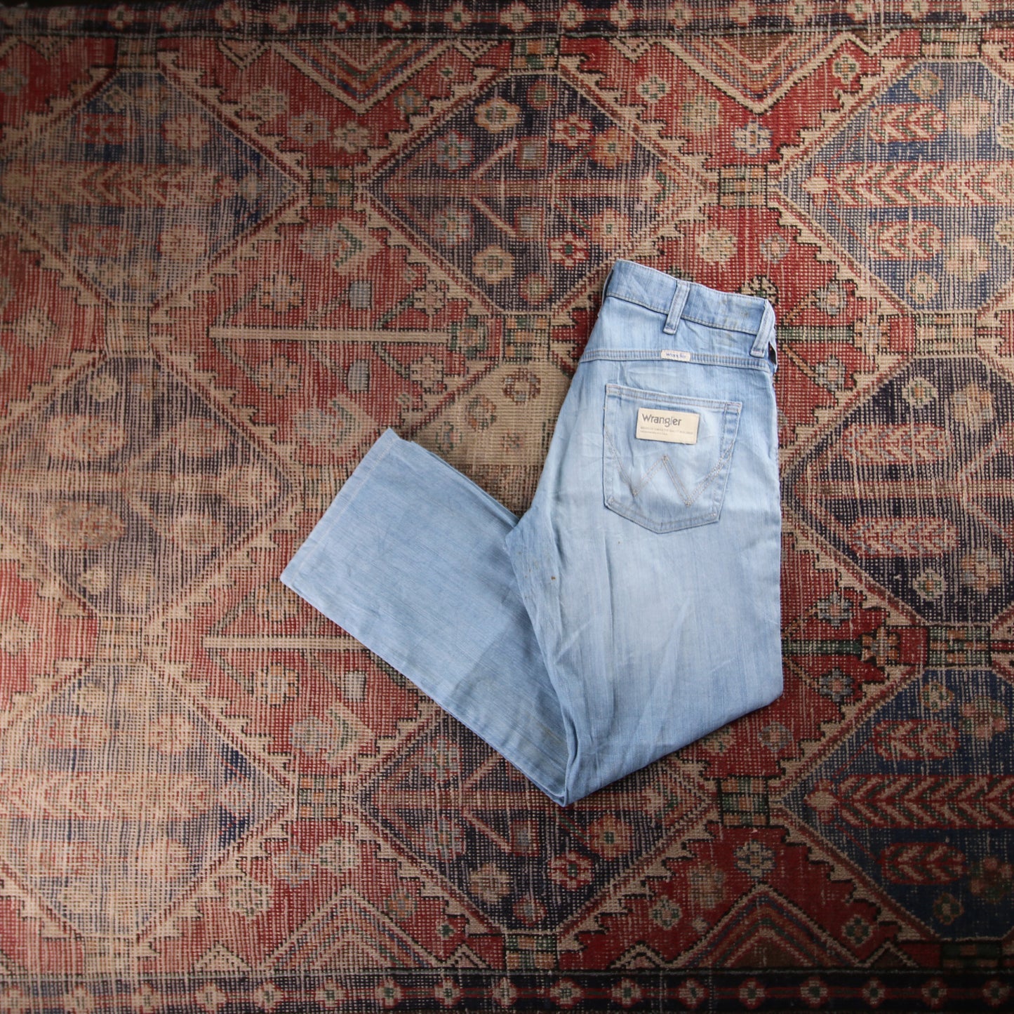 Wrangler W34 L30 Straight Leg Blue Denim Jeans