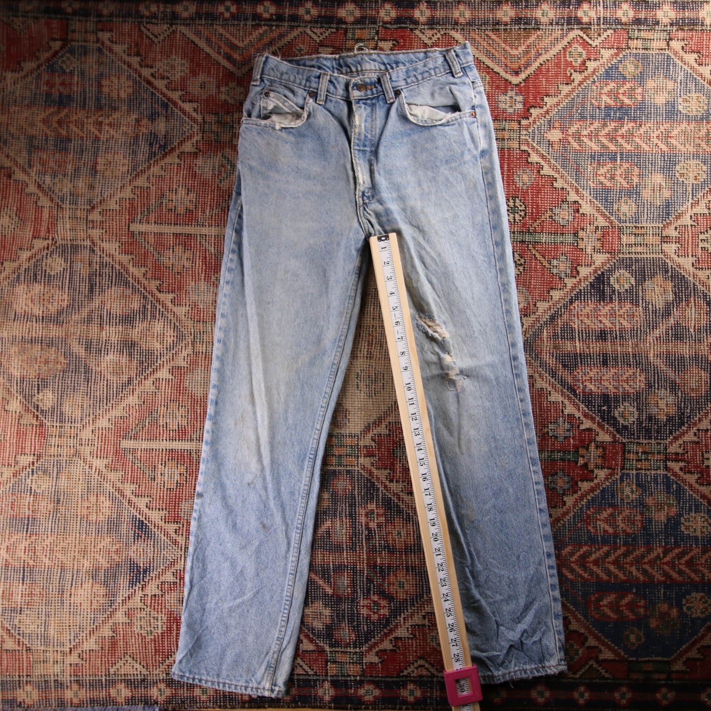 Levi's 705 Orange Tab W28 L30 Straight Leg Blue Denim Jeans