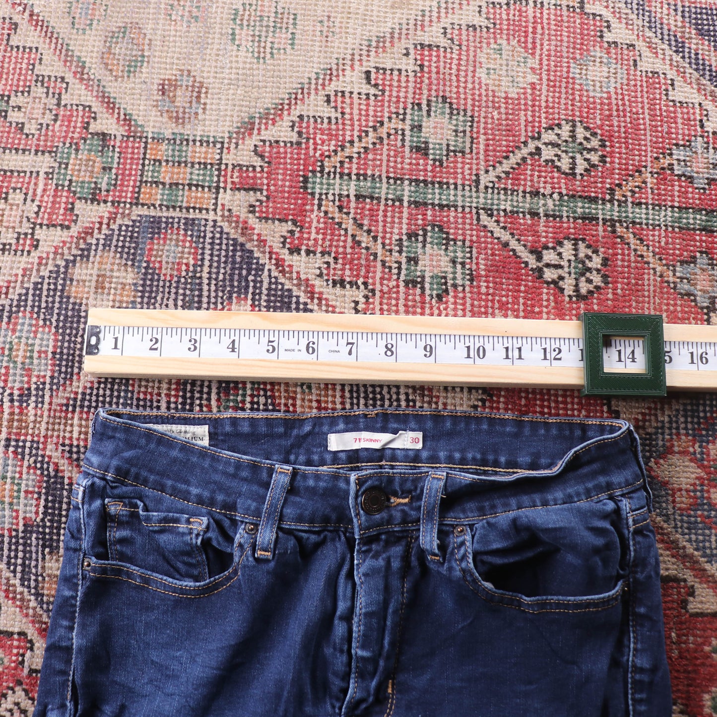 Levi's 711 Red Tab W28 L32 Skinny Blue Denim Jeans
