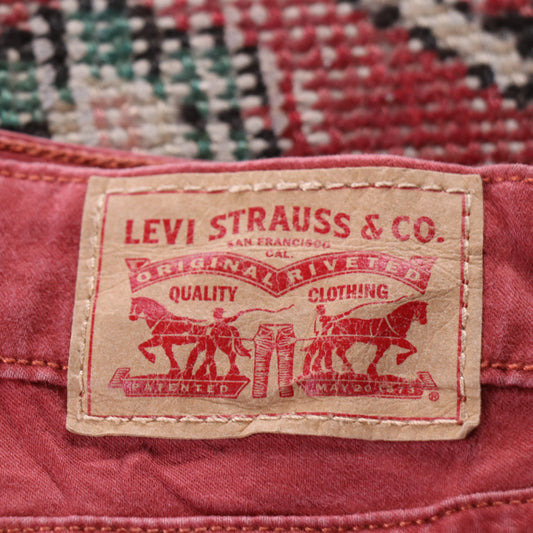 Levi's W32 L30 Mid Rise Skinny Fit Red Denim Jeans