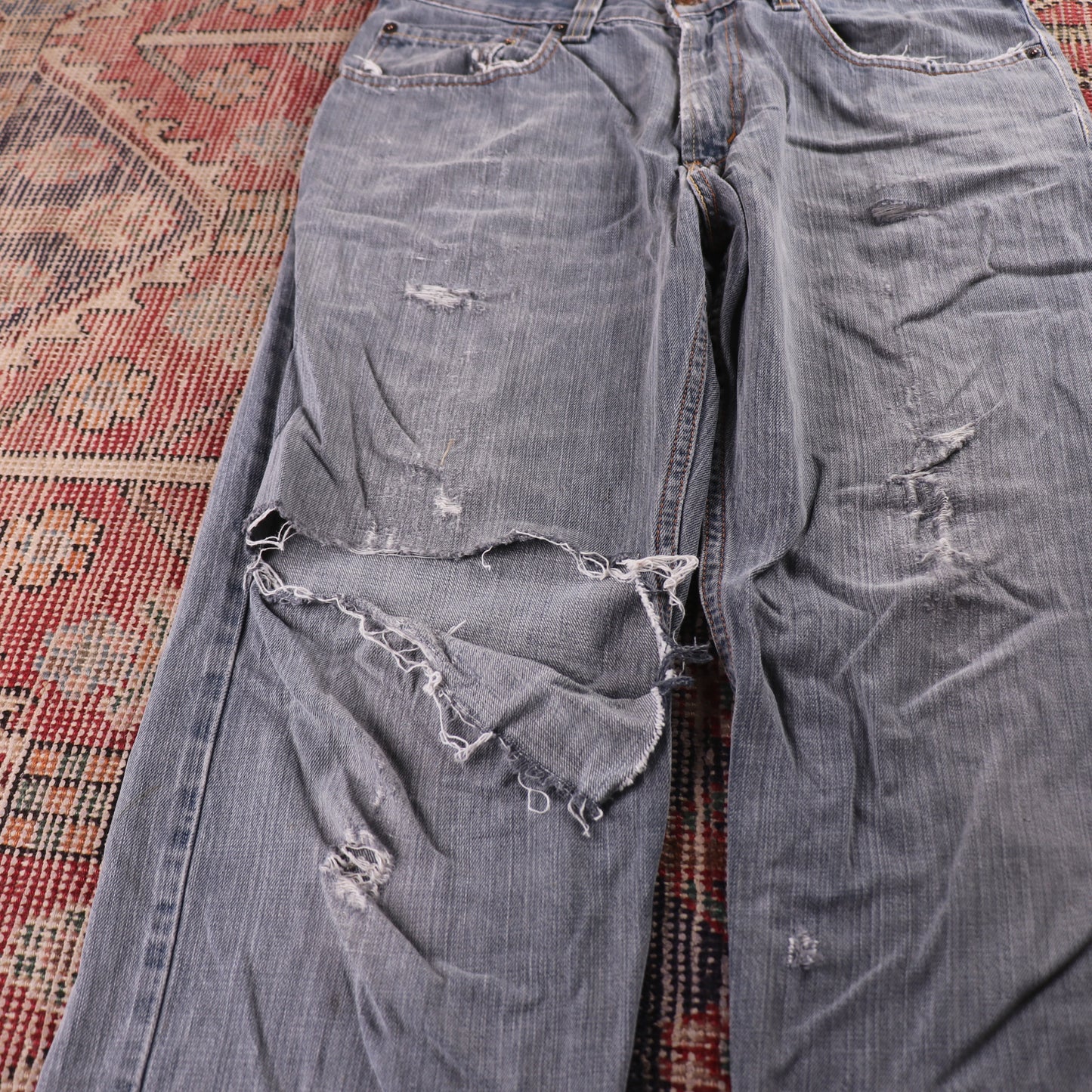 Levi's 559 Red Tab W32 L30 Straight Leg Relaxed Fit Classic Ripped Style Blue De
