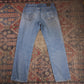 Lee W34 L32 Straight Leg Relaxed Fit Classic Ripped Style Blue Denim Jeans