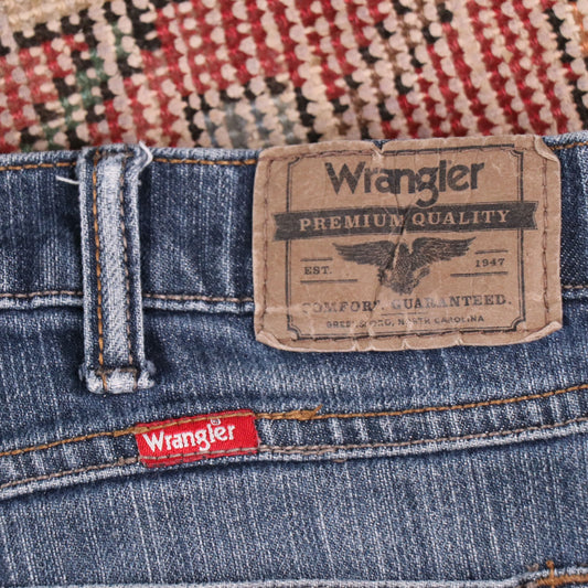 Wrangler W36 L29 Straight Leg Relaxed Fit Blue Denim Jeans