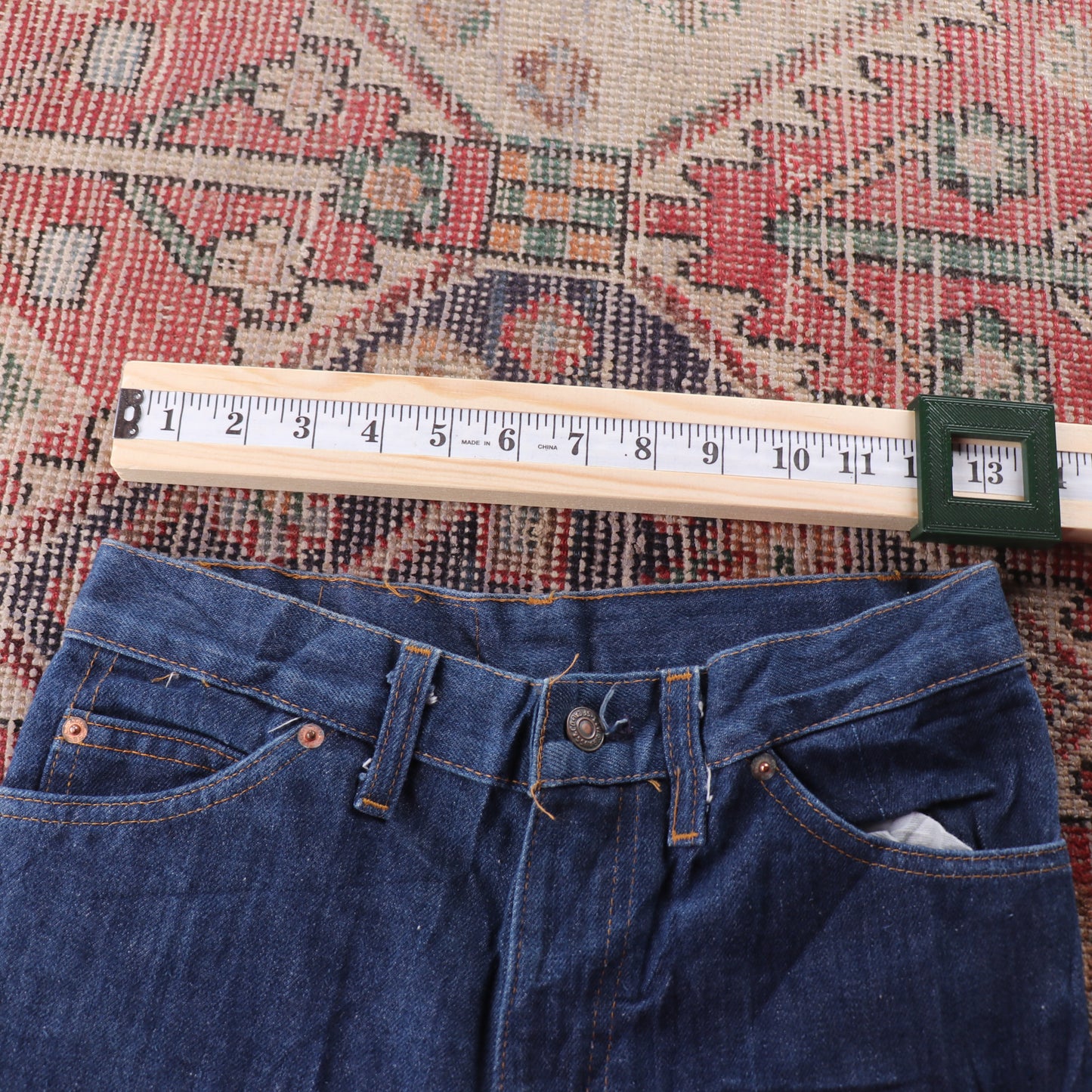 Levi's 730 Orange Tab W26 L34 Straight Leg Blue Denim Jeans