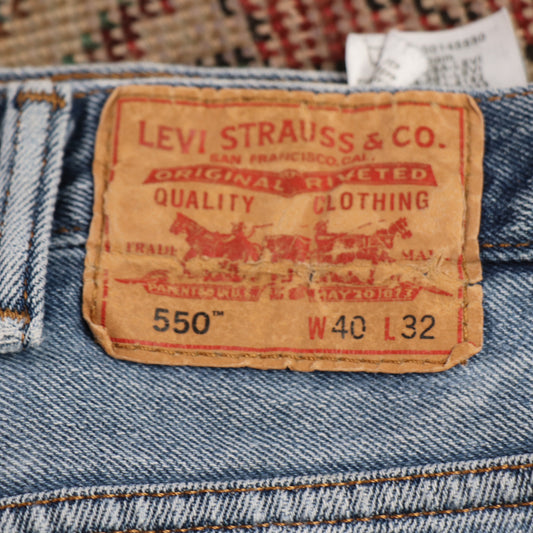 Levi's 550 W38 L31 Tapered Leg Relaxed Fit Blue Denim Jeans