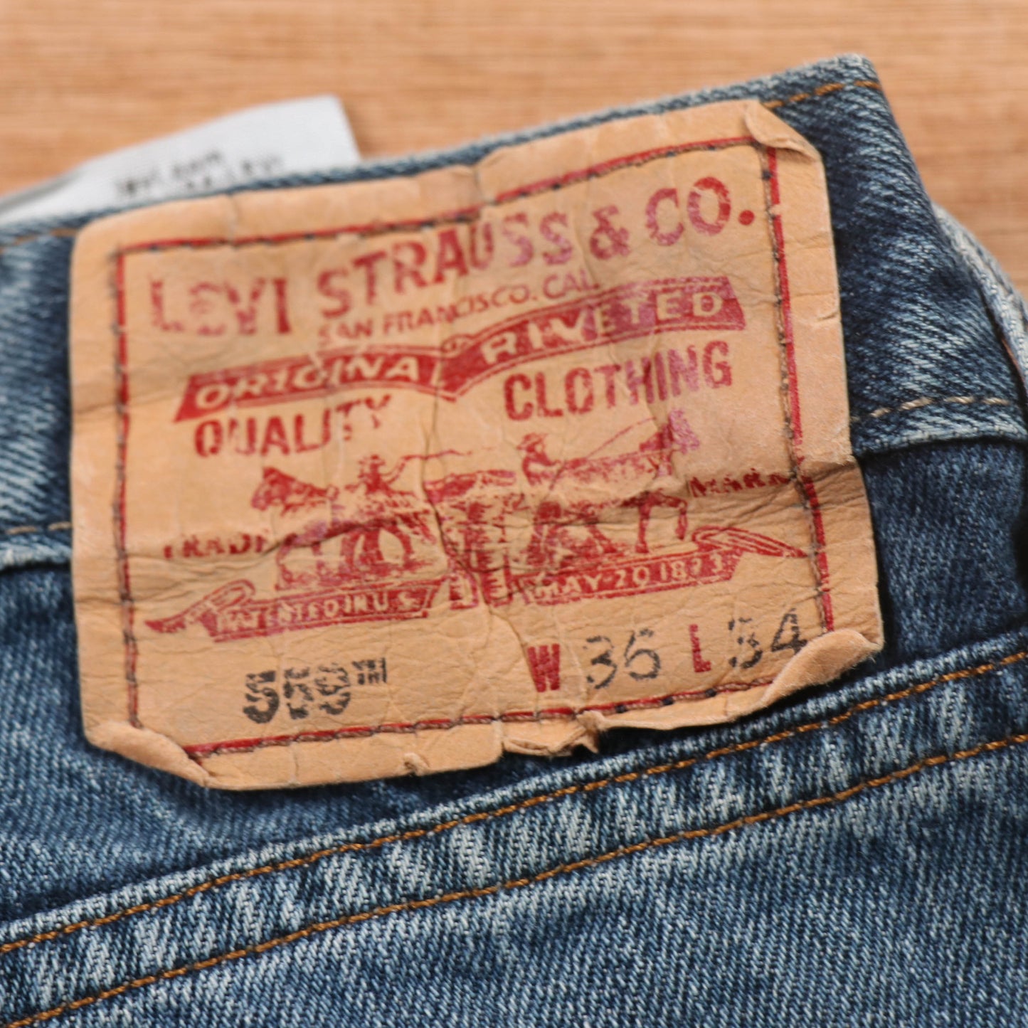 Levi's 559 Red Tab W36 L33 Straight Leg Relaxed Fit Blue Denim Jeans