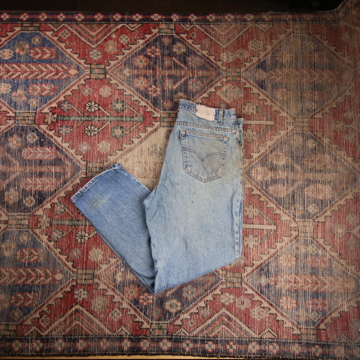 Levi's W34 L29 Tapered Leg Relaxed Fit Classic Ripped Style Blue Denim Jeans
