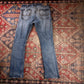 Wrangler W34 L31 Straight Leg Slim Fit Classic Ripped Style Blue Denim Jeans