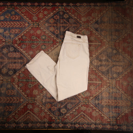 Lee W34 L30 Straight Leg Loose Fit White Denim Jeans