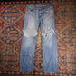 Levi's W34 L30 Straight Leg Loose Fit Classic Ripped Style Blue Denim Jeans