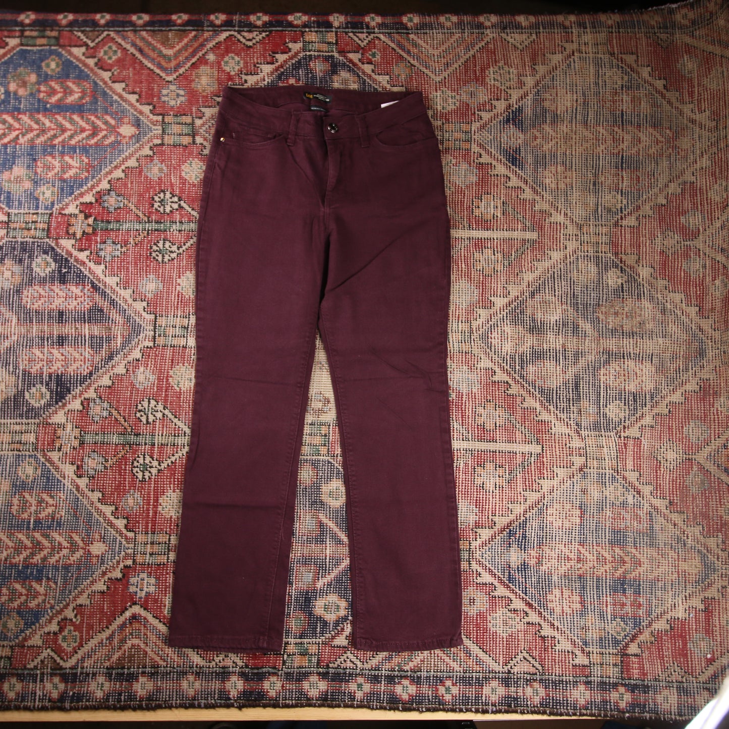 Lee W28 L27 Straight Leg Red Denim Jeans