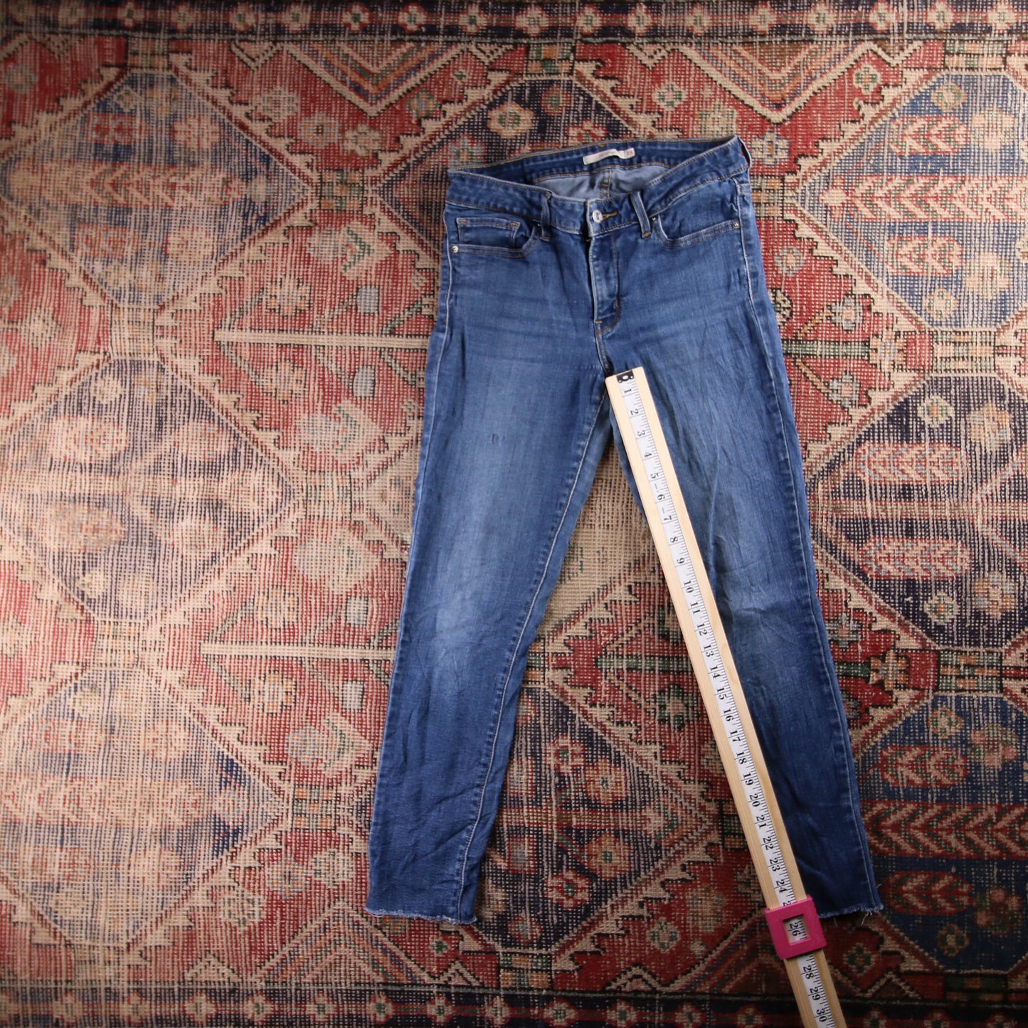 Levi's 711 Red Tab W28 L26 Skinny Blue Denim Jeans