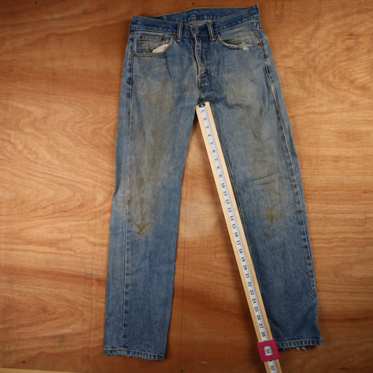 Levi's 505 Red Tab W30 L30 Straight Leg Regular Fit Blue Denim Jeans