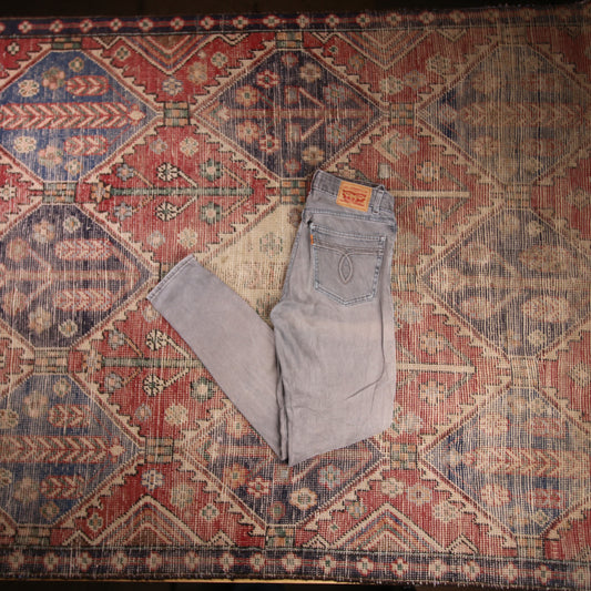 Levi's 721 Orange Tab W28 L30 Skinny Grey Denim Jeans