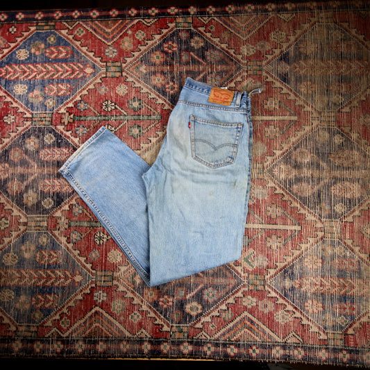 Levi's 550 W36 L34 Tapered Leg Relaxed Fit Blue Denim Jeans