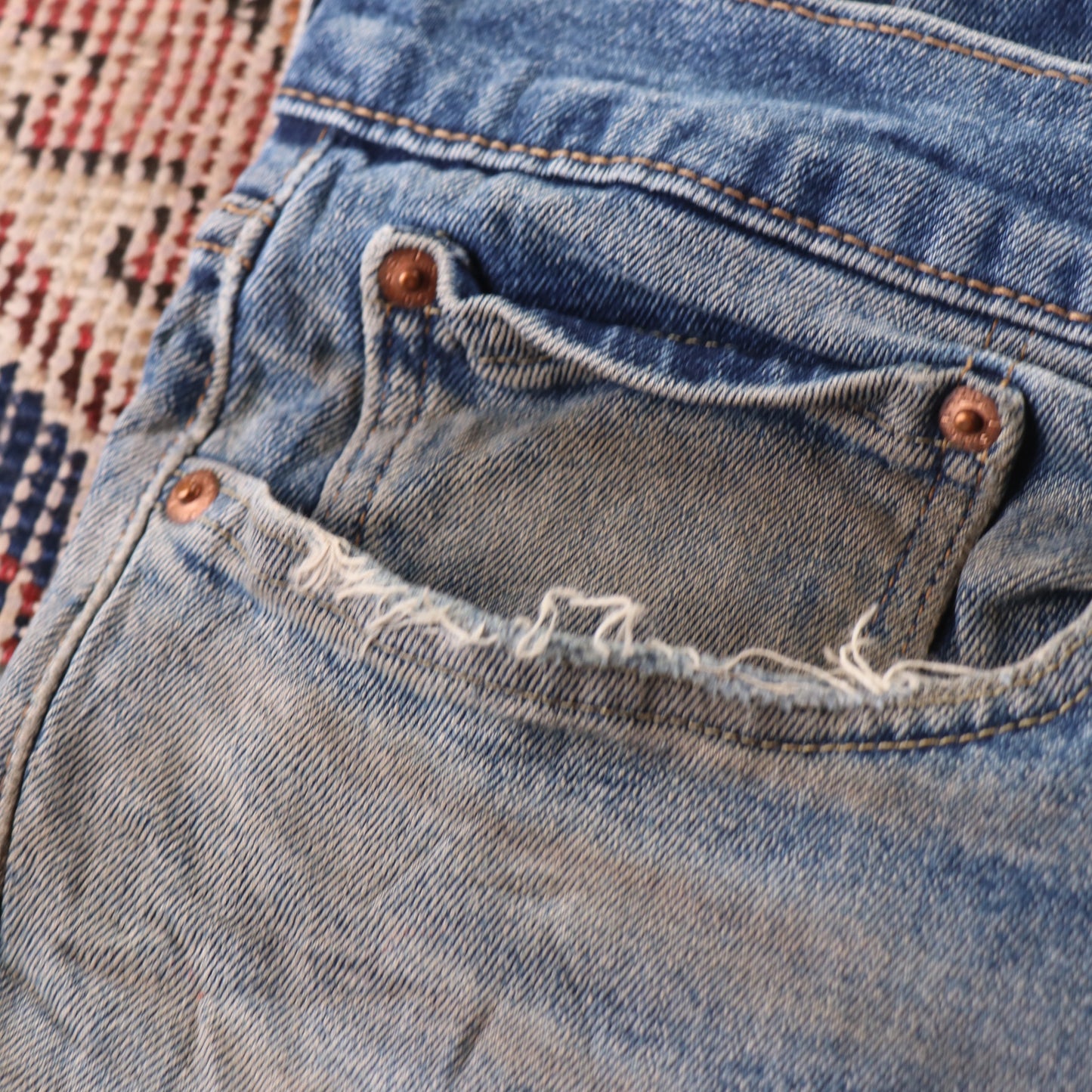 Levi's 505 Red Tab W38 L27 Straight Leg Regular Fit Blue Denim Jeans