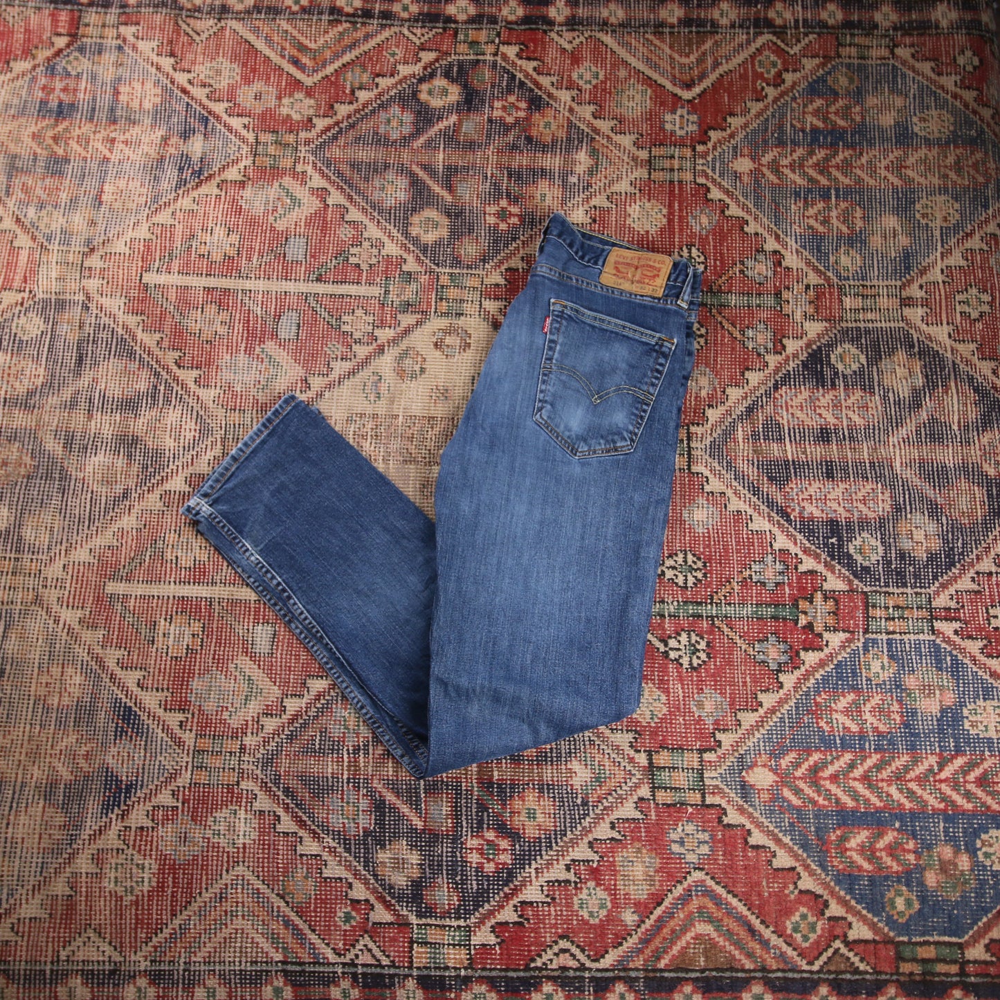 Levi's 514 W32 L31 Straight Leg Classic Ripped Style Blue Denim Jeans