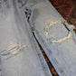 Lee W34 L30 Straight Leg Relaxed Fit Classic Ripped Style Blue Denim Jeans