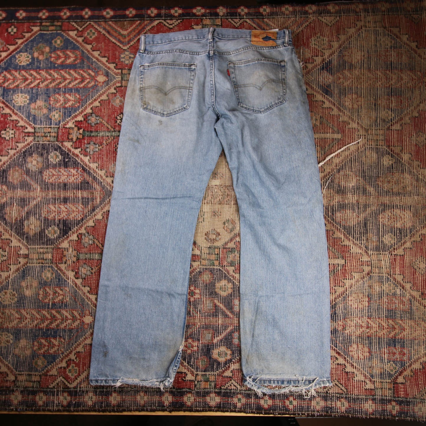 Levi's 569 W36 L30 Straight Leg Loose Fit Classic Ripped Style Blue Denim Jeans