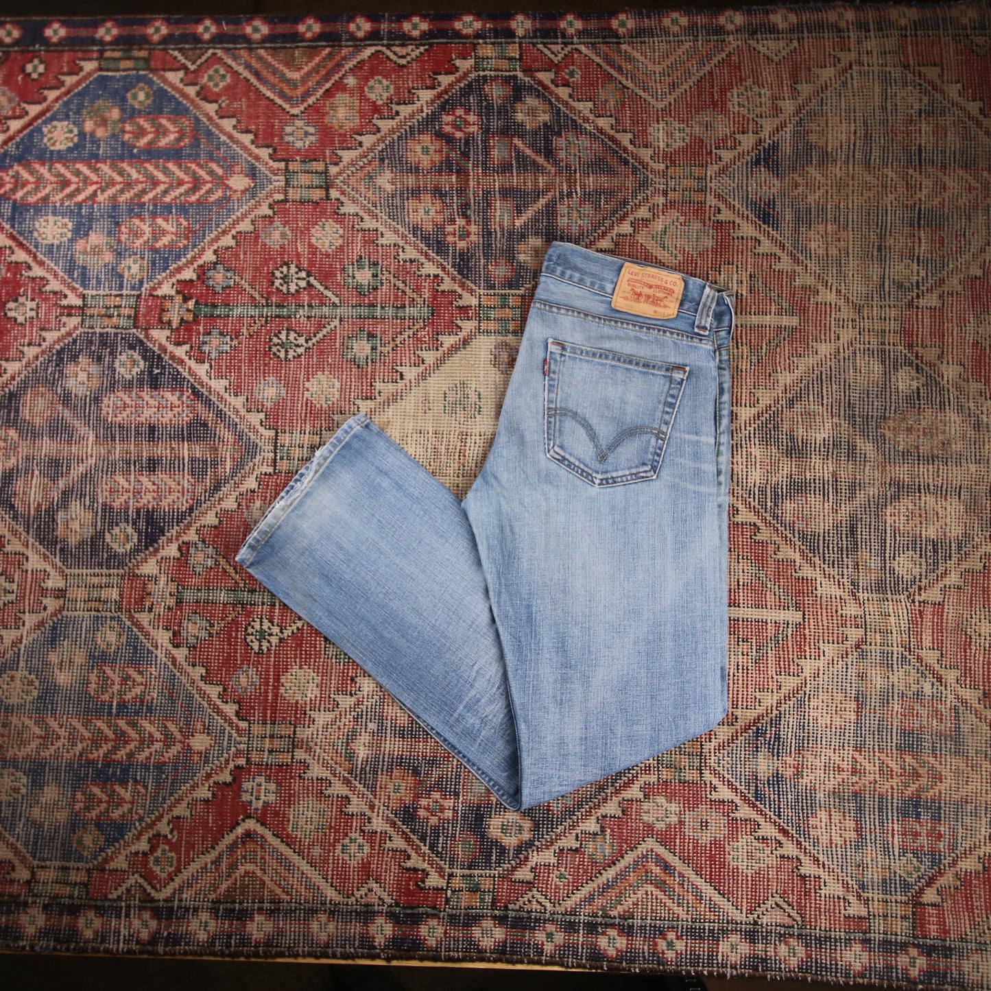 Levi's 506 W36 L33 Straight Leg Classic Ripped Style Blue Denim Jeans