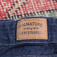 Levi's Signature W34 L28 Straight Leg Loose Fit Classic Ripped Style Blue Denim