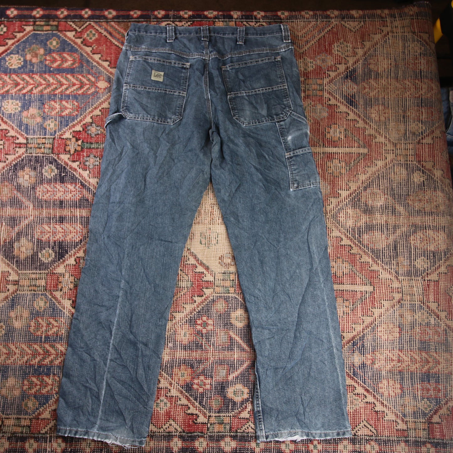 Lee W34 L31 Carpenter Classic Ripped Style Blue Denim Jeans