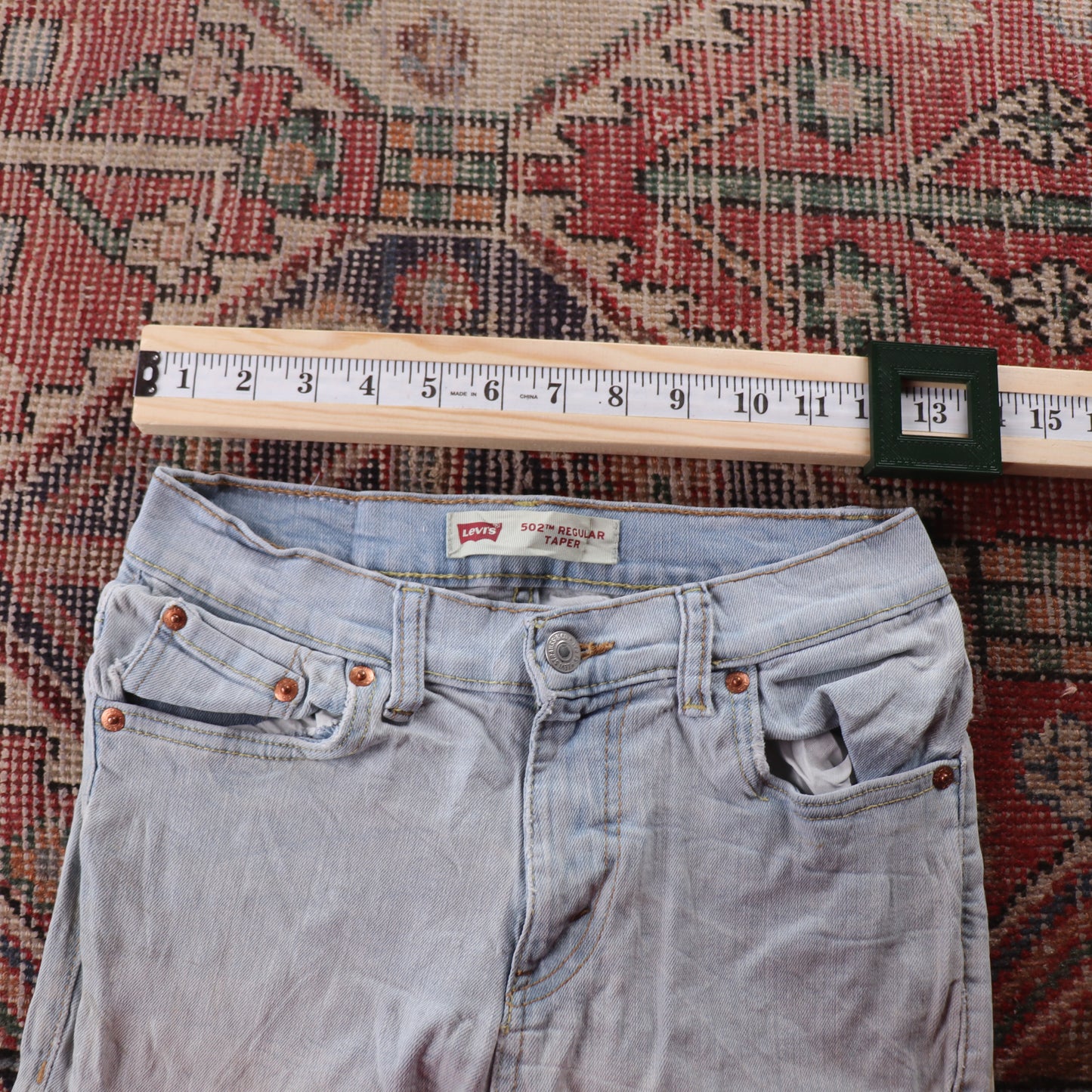 Levi's 502 Red Tab W26 L28 Tapered Leg Regular Fit Blue Denim Jeans