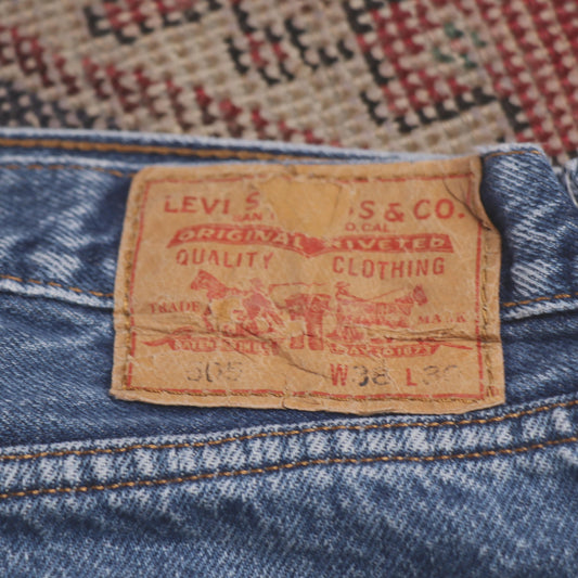 Levi's 505 W36 L28 Straight Leg Regular Fit Blue Denim Jeans