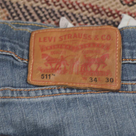 Levi's 511 W34 L27 Slim Fit Blue Denim Jeans