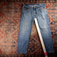 Wrangler W38 L30 Straight Classic Ripped Style Blue Denim Jeans