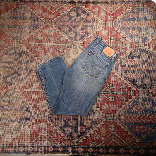 Levi's 505 W34 L28 Straight Leg Regular Fit Blue Denim Jeans