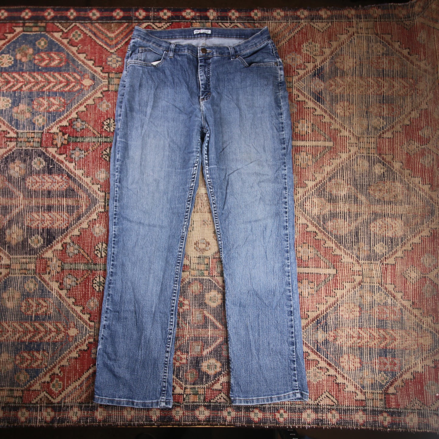 Lee W34 L30 Straight Leg Loose Fit Blue Denim Jeans