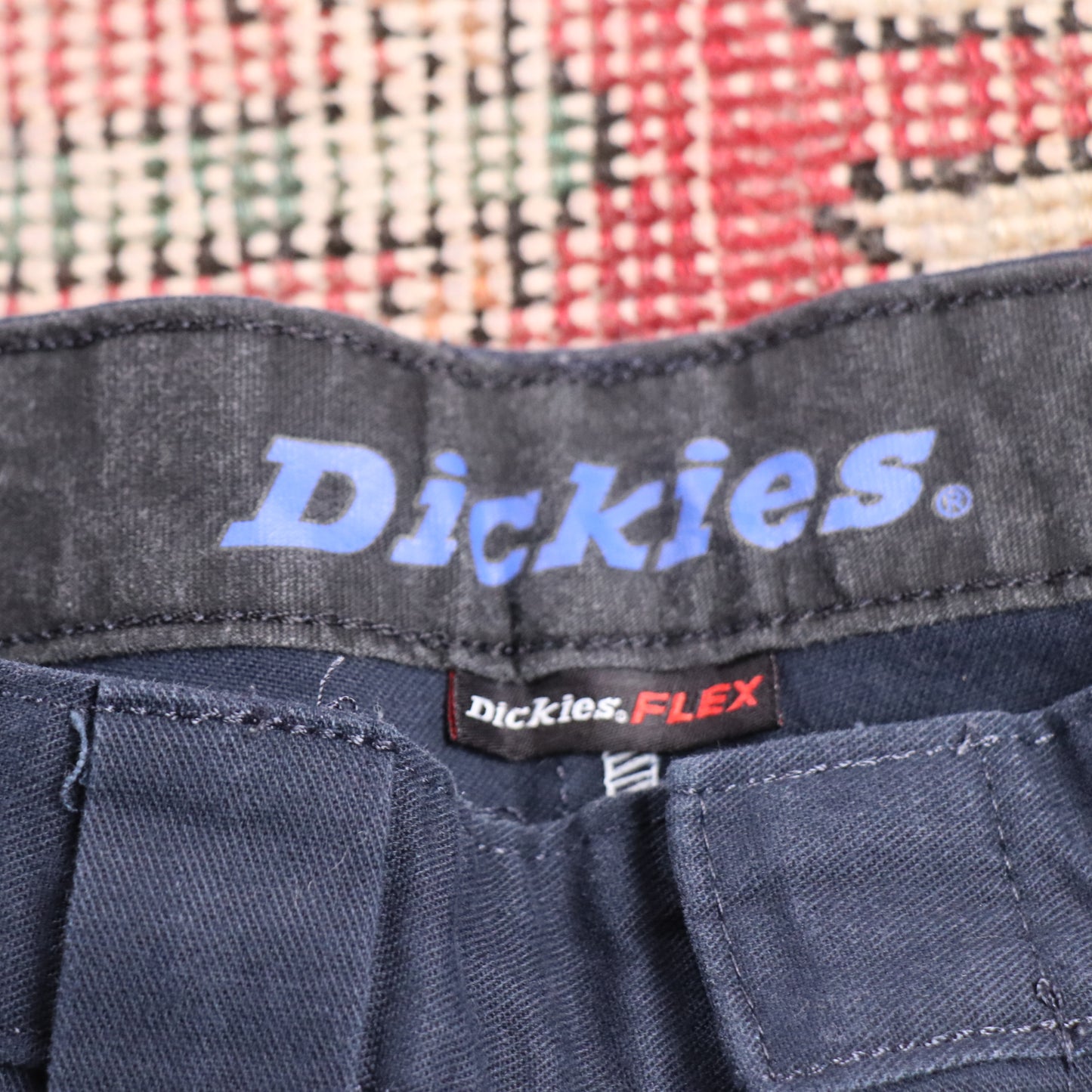 Dickies W28 L30 Straight Leg Blue Cotton Blend Trousers