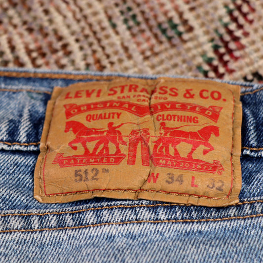 Levi's 512 W34 L30 Tapered Leg Slim Fit Blue Denim Jeans