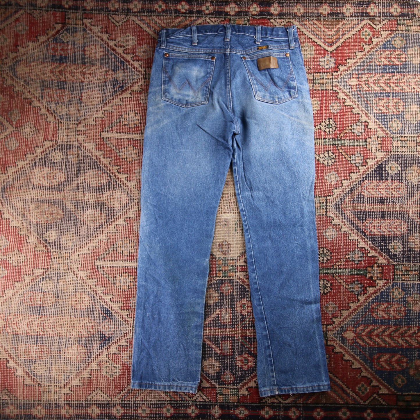Wrangler W36 L30 Straight Classic Ripped Style Blue Denim Jeans
